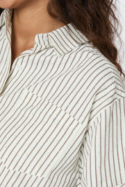 Dalma Crepe Stone Shirt | Brown | Bluse fra Neo Noir