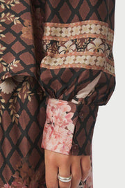 Massima Botanical Border Blouse | Black | Bluse fra Neo Noir