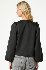 Daliska Dull Satin Blouse | Black | Bluse fra Neo Noir