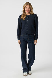 Puli Knit Cardigan | Navy | Strik fra Neo Noir