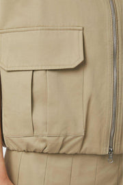 Flo Balloon Twill Vest | Taupe | Vest fra Neo Noir