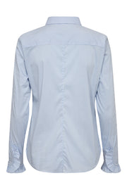 Mattie Flip Stripe Shirt | Light Blue | Skjorte fra Mos Mosh