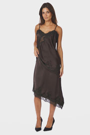 Fiora Lace Skirt | Dark Brown | Nederdel fra Neo Noir