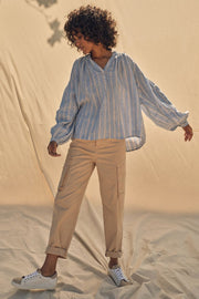 Safi Striped Linen Shirt | Cashmere Blue | Skjorte fra Mos Mosh