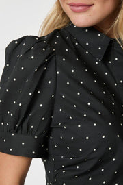 Frannie Dot Shirt | Black | Bluse fra Neo Noir