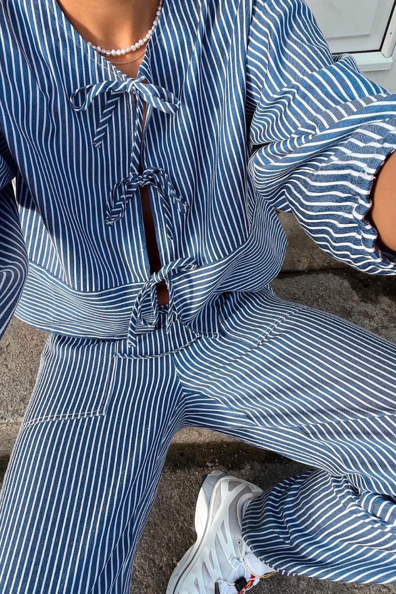 Noir Skjorte Blue | Wanda Stripe Shirt Lisen.dk