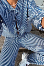 Wanda Stripe Shirt | Blue | Skjorte fra Neo Noir
