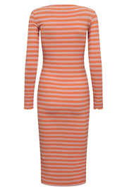 Natalia Ls Dress | Rose Orange Stripe | Kjole fra Liberté