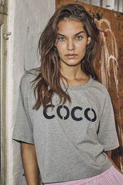 EduardaCC Logo Tee | Grey Melange | T-Shirt fra Co'couture