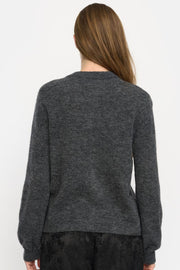 Allison O-Neck Cardigan Knit | Medium Grey Mel. | Cardigan fra Soft Rebels