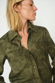 Christy Print Shirt | Olive Night | Skjorte fra Mos Mosh