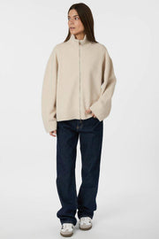 Asley Zip Knit Cardigan | Ivory | Strik fra Neo Noir