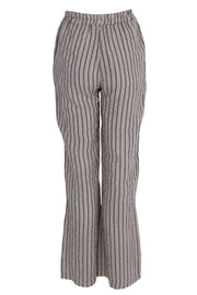 Melina Wide Linen Pant | Beige Stripe | Bukser fra Black Colour