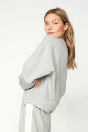 Renzi O-LS Sweatshirt | Grey Melange | Bluse fra Mos Mosh