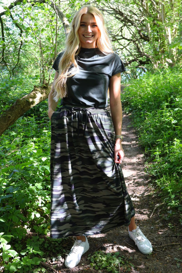 Alma Loose Skirt | Dusty Camo | Nederdel fra Liberté