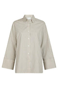 Dita Double Stripe Shirt | Creme | Bluse fra Neo Noir – nedsat