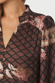 Nova Botanical Border Dress | Black | Kjole fra Neo Noir