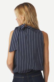 Veda Double Stripe Top | Navy | Bluse fra Neo Noir