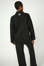 Dara Studs Jeans Regular | Dark Grey Denim | Jeans fra Mos Mosh