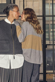 Wylie Tani Bold Stripe Knit | True Camel | Strik fra Mos Mosh