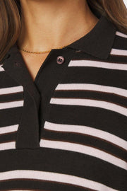 Mala Polo Knit Blouse | Dark Brown | Strik fra Neo Noir