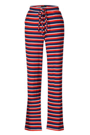 Natalia Straight Pants | Navy Red White Stripe | Bukser fra Liberté