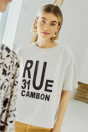 Carol Tee 205337 | Moonbeam W. Black | T-Shirt fra Freequent