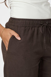 Sonar Linen Pants | Dark Brown | Bukser fra Neo Noir