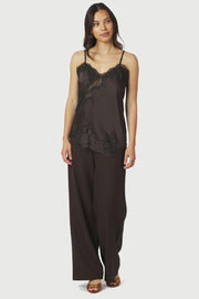 Viole Lace Top | Dark Brown | Bluse fra Neo Noir