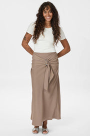 Kit Dull Sateen Skirt | Dark Taupe | Nederdel fra Neo Noir