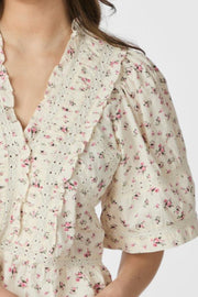 Evienne Floral Blush Top | Bluse fra Neo Noir