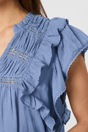 Jayla S Voile Top | Smoke Blue | Bluse fra Neo Noir