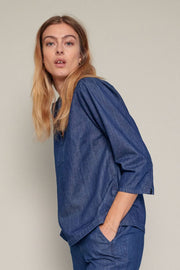 Bani Denim Shirt  | Dark Blue | Skjorte fra Mos Mosh