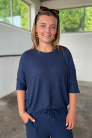 Lora Ss Blouse | Blå | Bluse fra French Laundry