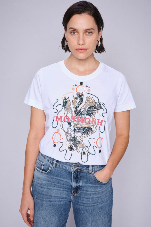 Hallin O-SS Deco Tee   | White | T-shirt fra Mos Mosh