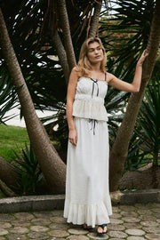 Ariella Crepe Skirt | Creme | Nederdel fra Neo Noir