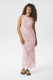 Tiranna Big Flower Mesh Dress | Light Pink | Kjole fra Neo Noir
