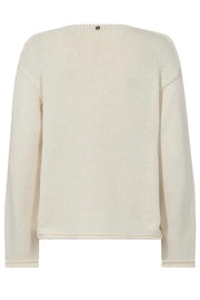 Bine LS V-neck Knit  | Ecru | Strik fra Mos Mosh