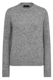 Diamond Pullover 204682 | Med. Grey Melange | Strik fra Copenhagen Muse