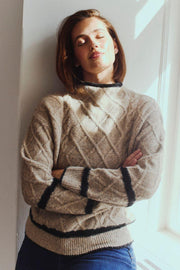 Hiro Pullover 206745 | Desert Taupe Mel. W. Black | Strik fra Freequent