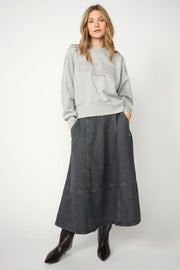 Renzi O-LS Sweatshirt | Grey Melange | Bluse fra Mos Mosh