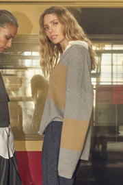 Wylie Tani Bold Stripe Knit | True Camel | Strik fra Mos Mosh