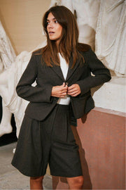 Nika Mini Check Shorts | Brown Melange | Shorts fra Neo Noir