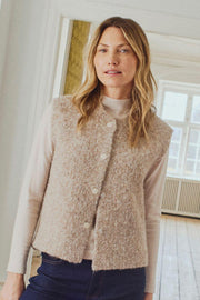 Jump Waistcoat 206808 | Desert Taupe Melange | Jakke fra Freequent