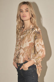 Jelena Voile Marble Shirt | Burlwood | Skjorte fra Mos Mosh