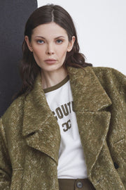 Edge Block Tee 33169 | OffWhite Military Olive | T-Shirt fra Co'couture