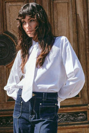 Ayen Stripe Shirt | White | Skjorte fra Mos Mosh