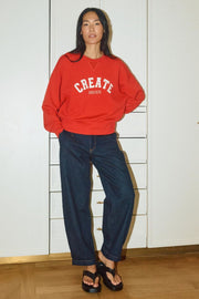 Celli O-LS Sweatshirt   | Chinese Red | Sweats fra Mos Mosh