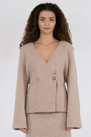 Marie Louise Knit Cardigan | Sand Melange | Cardigan fra Neo Noir