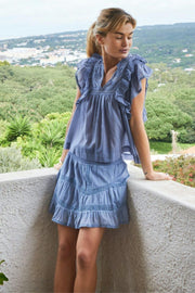 Jayla S Voile Top | Smoke Blue | Bluse fra Neo Noir